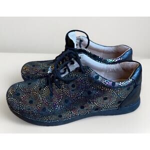 Alegria Sz 36 6 Essence Spin Dr Lace up Metallic Black Mosaic Shoes Healthcare